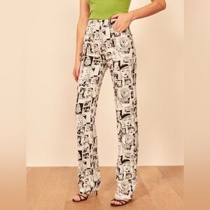 Reformation Newsprint/Comic Print Highrise Jeans